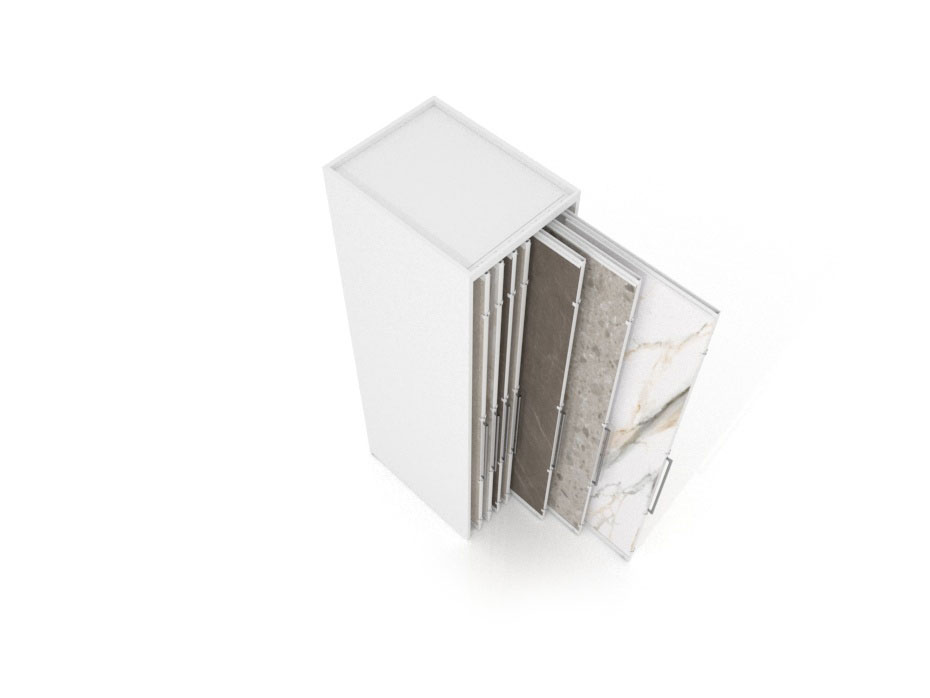 Expositor corredero para azulejos de gran formato Denver 3000/14 Blanco