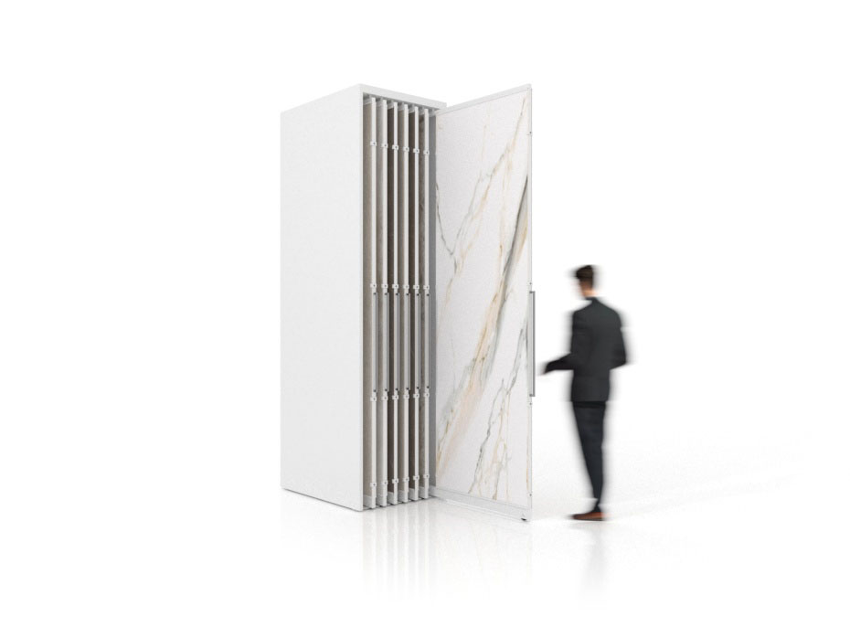 Expositor corredero para azulejos de gran formato Denver 3000/14 Blanco