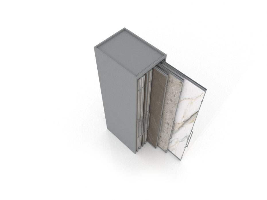 Expositor corredero para azulejos de gran formato Denver 3000/14 Plata