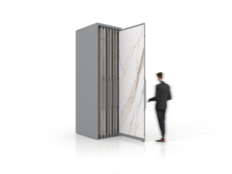 Expositor corredero para azulejos de gran formato Denver 3000/14 Plata