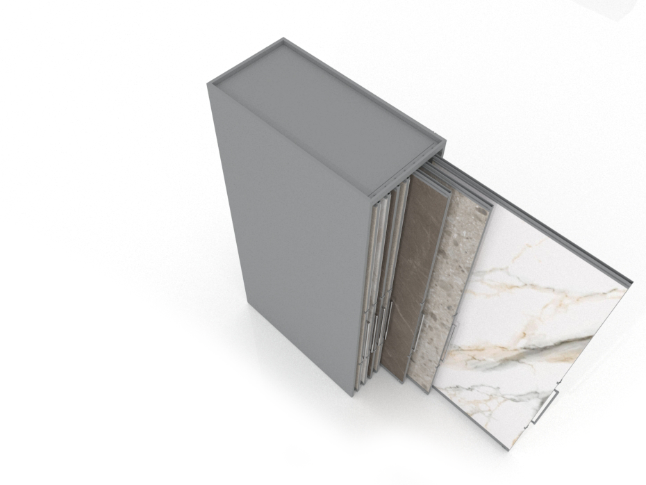 Expositor corredero para azulejos de gran formato Denver 3200/14 Plata