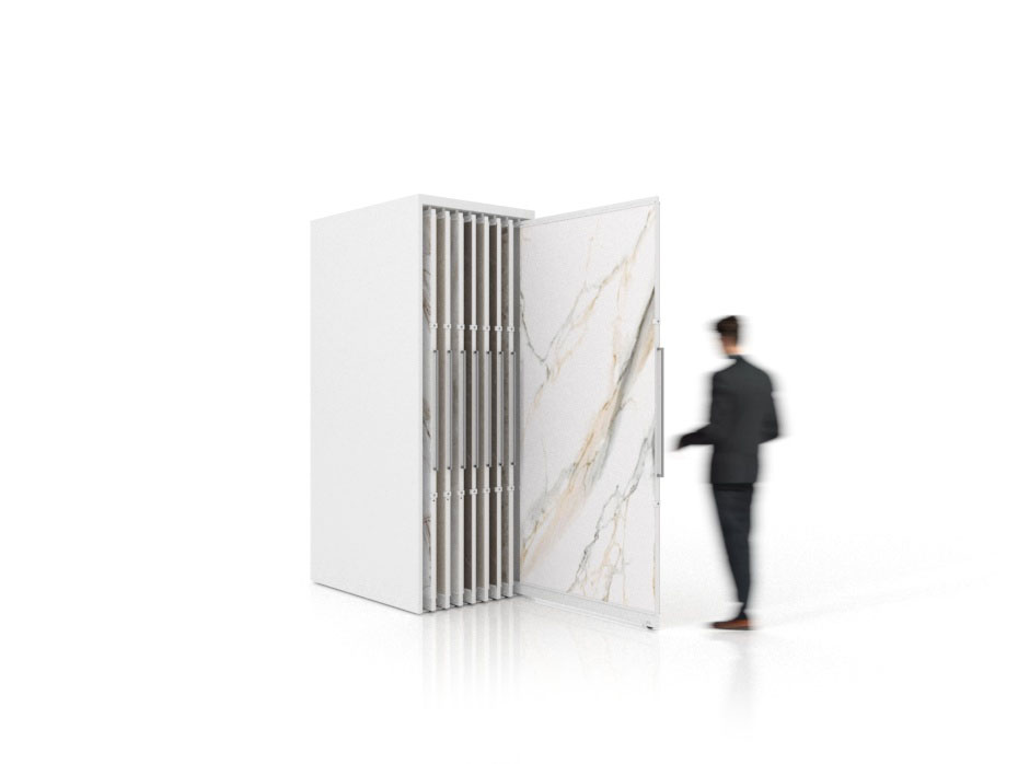 Expositor corredero para azulejos de gran formato Denver 2400/16 Blanco