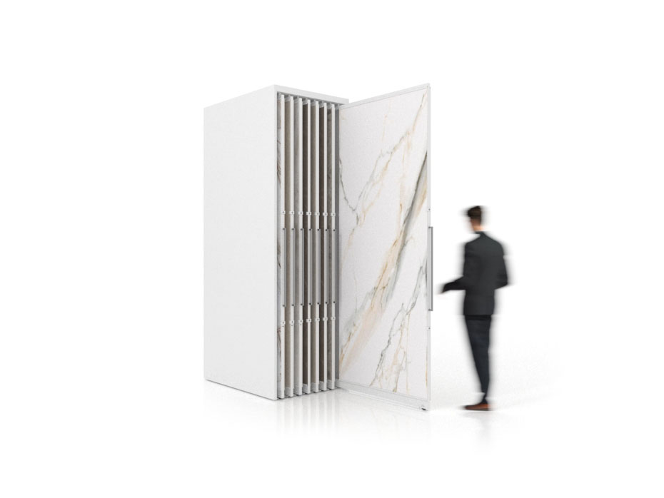 Expositor corredero para azulejos de gran formato Denver 2800/16 Blanco