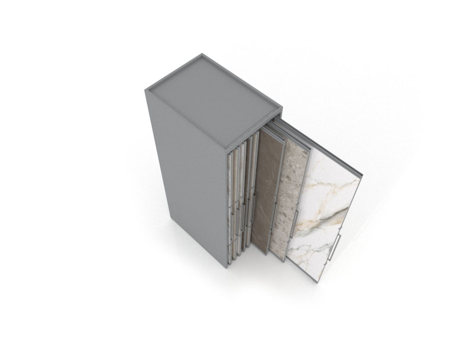 Expositor corredero para azulejos de gran formato Denver 2800/16 Plata