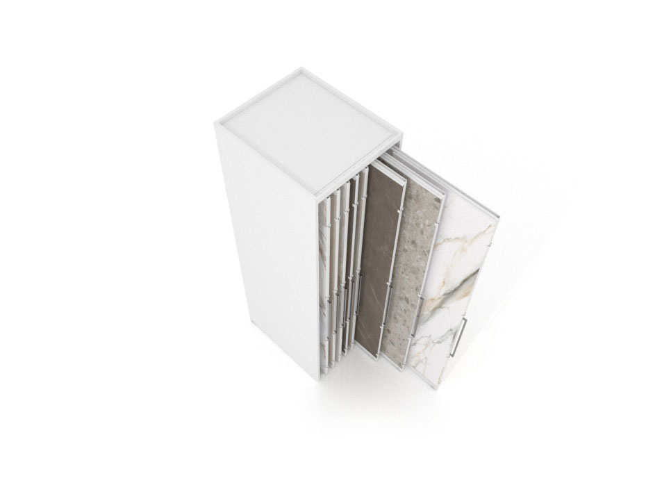 Expositor corredero para azulejos de gran formato Denver 3000/16 Blanco