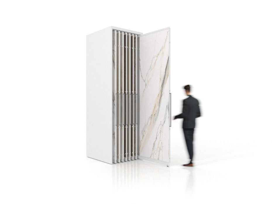 Expositor corredero para azulejos de gran formato Denver 3000/16 Blanco
