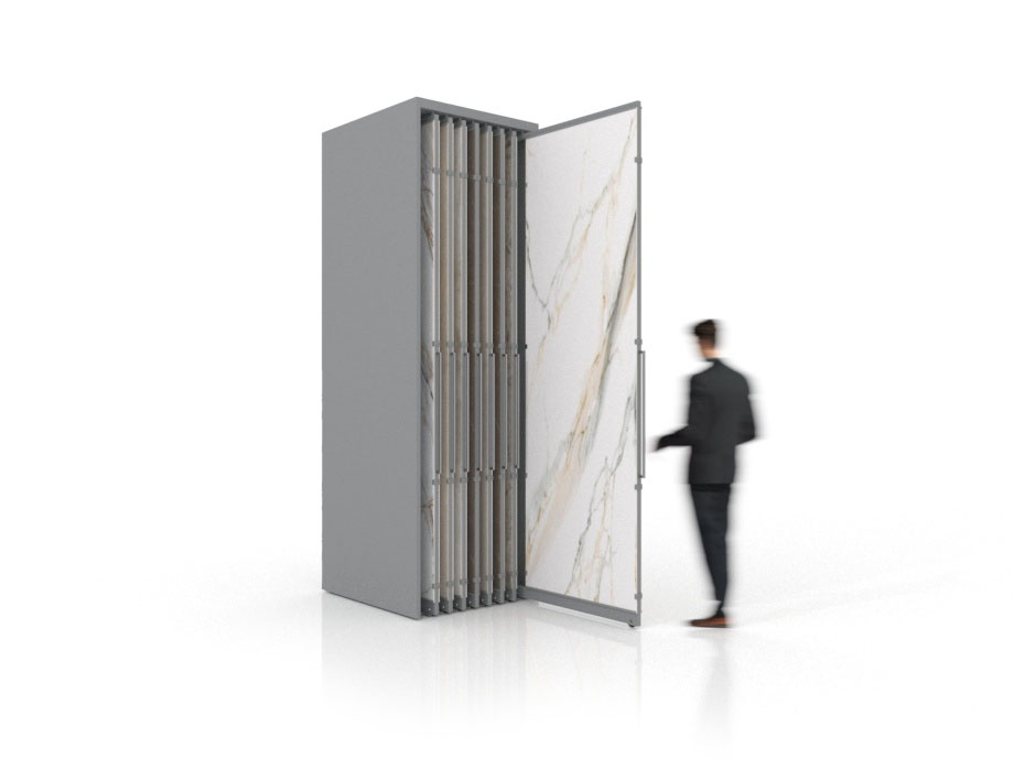 Expositor corredero para azulejos de gran formato Denver 3000/16 Plata