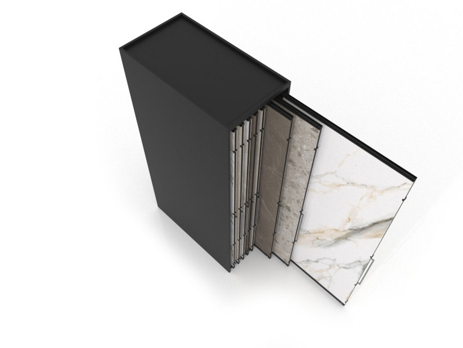 Expositor corredero para azulejos de gran formato Denver 3200/16 Negro