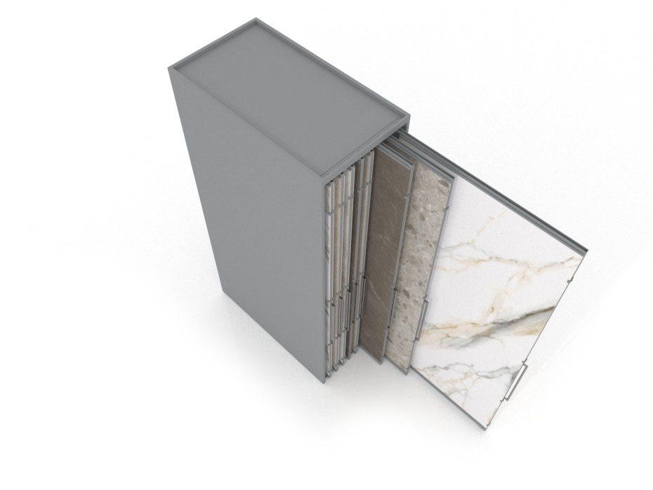 Expositor corredero para azulejos de gran formato Denver 3200/16 Plata