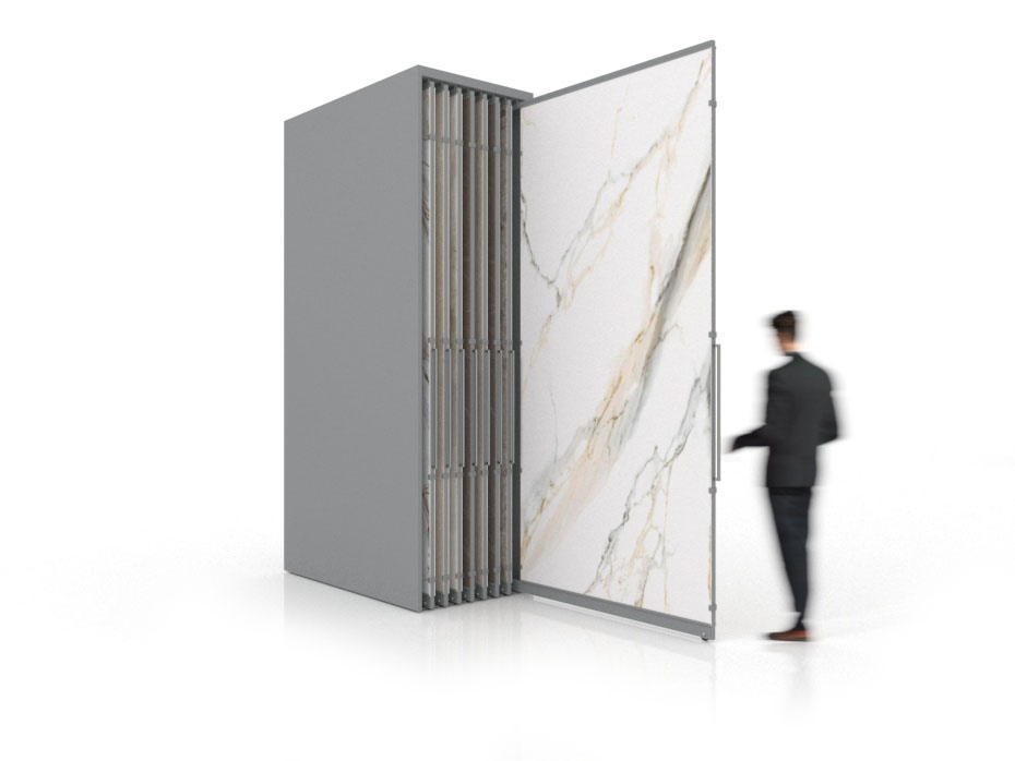 Expositor corredero para azulejos de gran formato Denver 3200/16 Plata