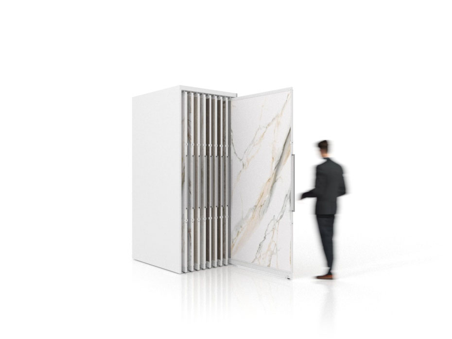 Expositor corredero para azulejos de gran formato Denver 2400/18 Blanco