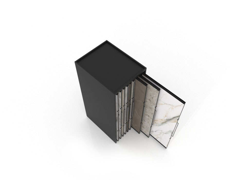 Expositor corredero para azulejos de gran formato Denver 2400/18 Negro
