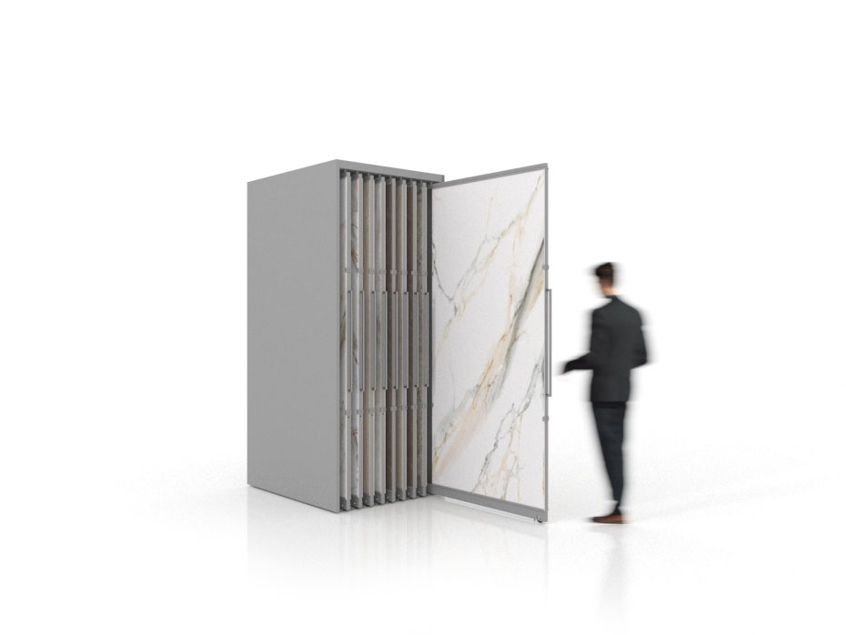 Expositor corredero para azulejos de gran formato Denver 2400/18 Plata