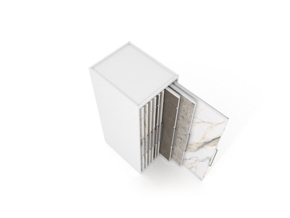 Expositor corredero para azulejos de gran formato Denver 2600/18 Blanco