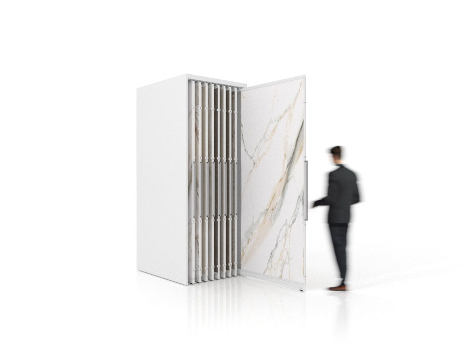 Expositor corredero para azulejos de gran formato Denver 2600/18 Blanco