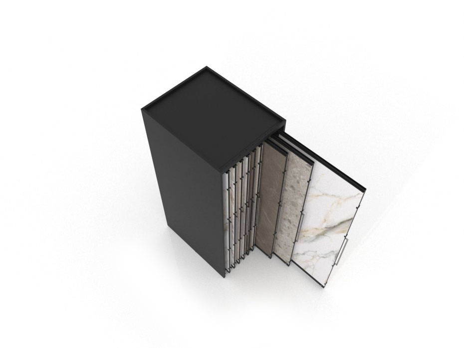 Expositor corredero para azulejos de gran formato Denver 2600/18 Negro