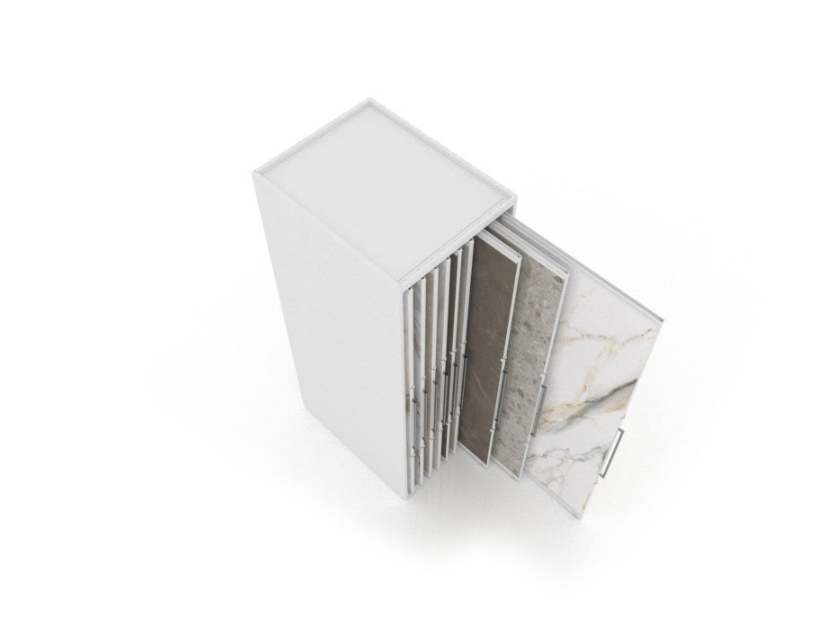 Expositor corredero para azulejos de gran formato Denver 2800/18 Blanco
