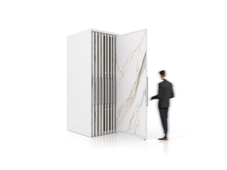 Expositor corredero para azulejos de gran formato Denver 2800/18 Blanco
