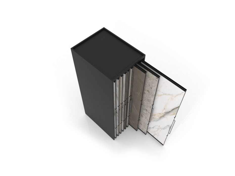 Expositor corredero para azulejos de gran formato Denver 2800/18 Negro