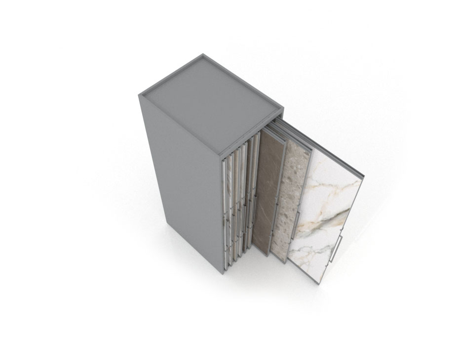 Expositor corredero para azulejos de gran formato Denver 2800/18 Plata