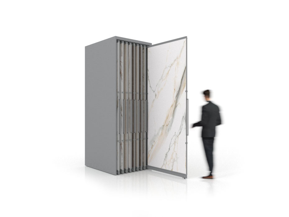 Expositor corredero para azulejos de gran formato Denver 2800/18 Plata