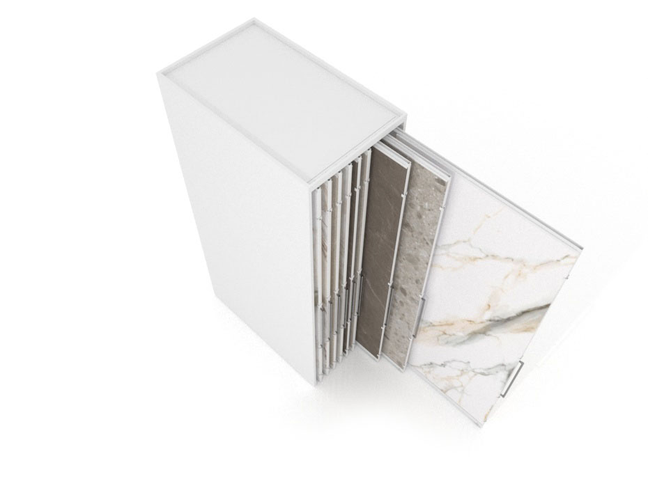 Expositor corredero para azulejos de gran formato Denver 3200/18 Blanco