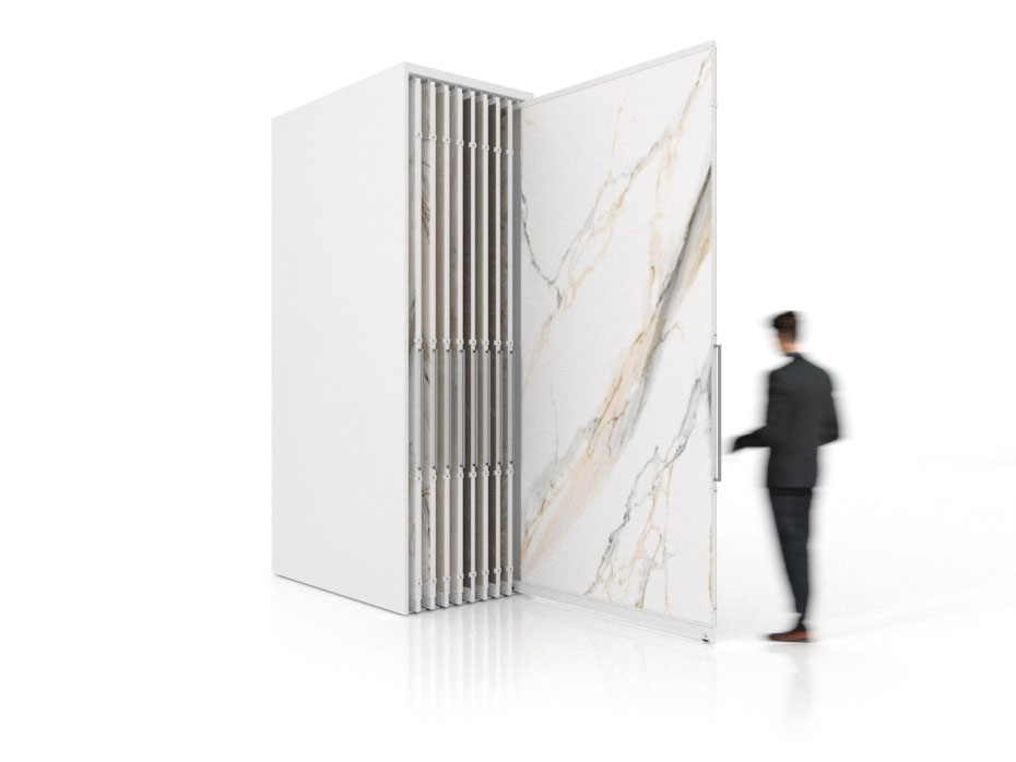 Expositor corredero para azulejos de gran formato Denver 3200/18 Blanco