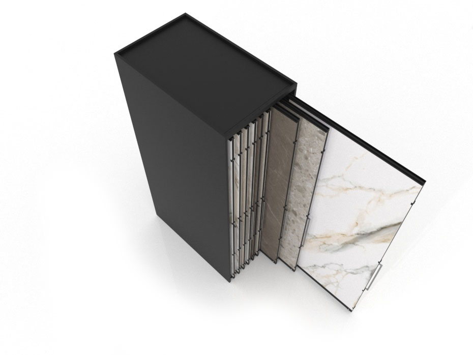 Expositor corredero para azulejos de gran formato Denver 3200/18 Negro