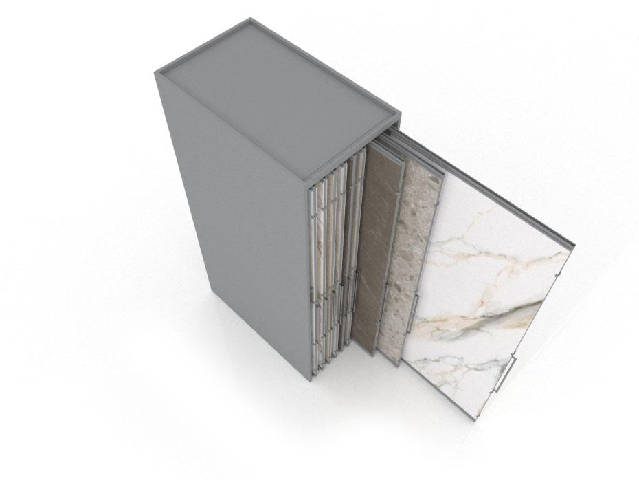 Expositor corredero para azulejos de gran formato Denver 3200/18 Plata