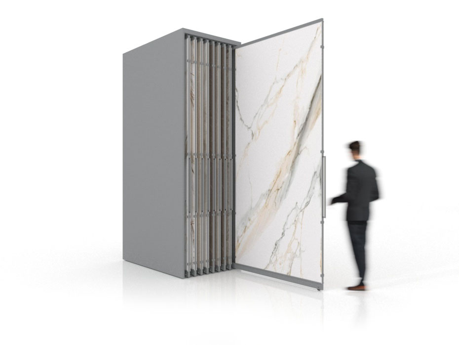 Expositor corredero para azulejos de gran formato Denver 3200/18 Plata