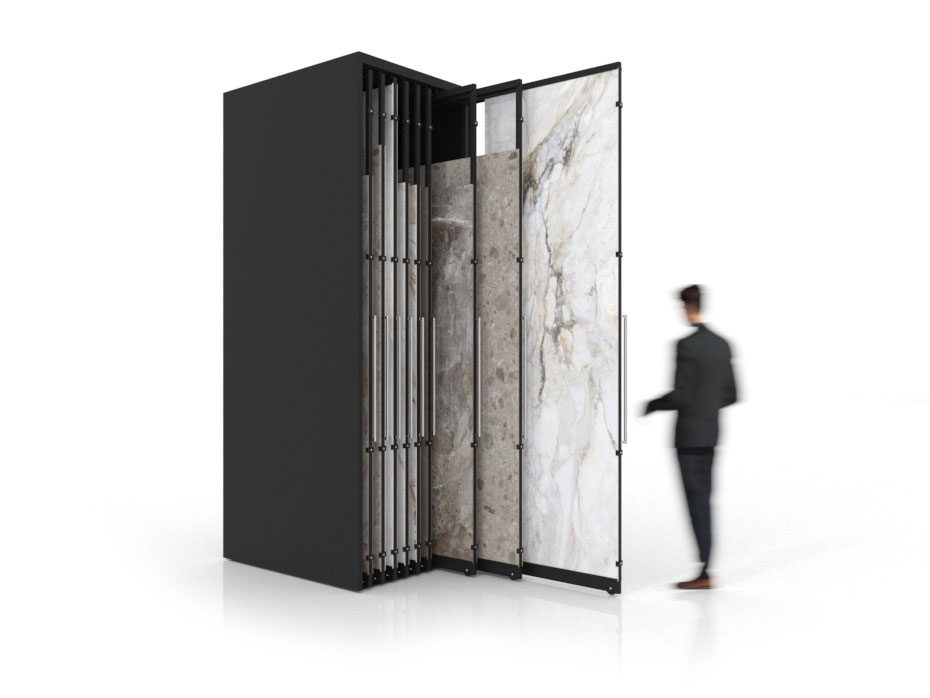 Expositor de azulejos multiformato Denver Polivalente 18 paneles negro