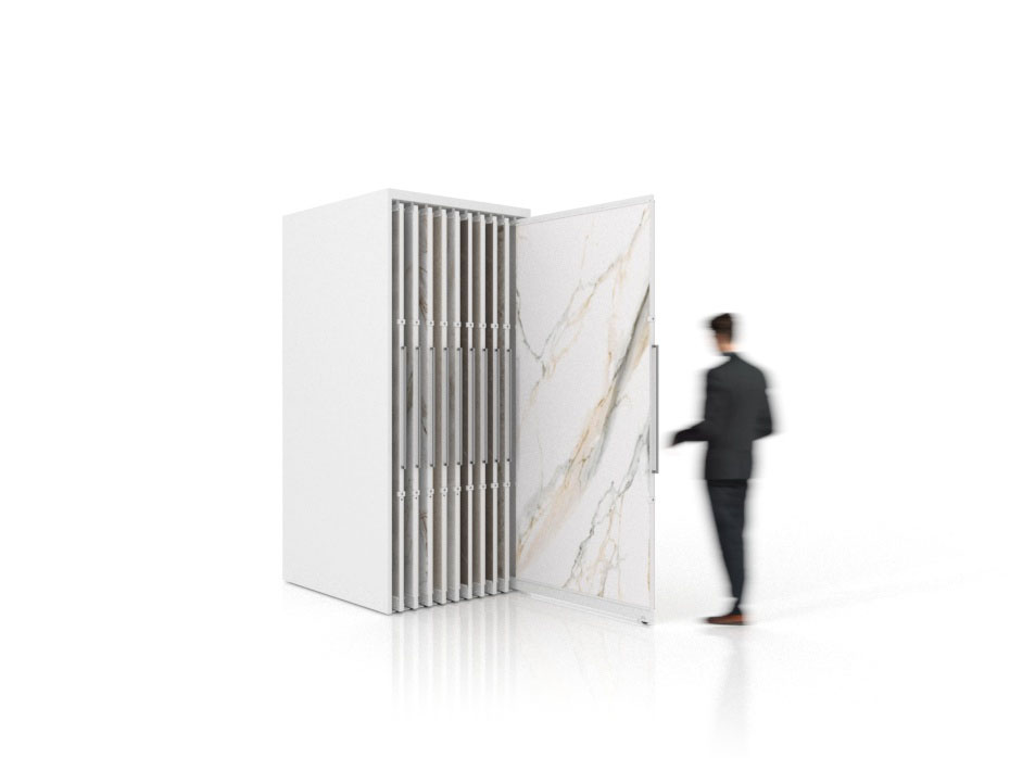 Expositor corredero para azulejos de gran formato Denver 2400/20 Blanco