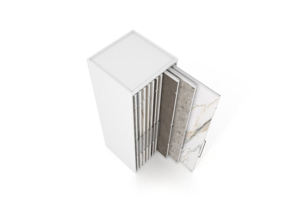 Expositor corredero para azulejos de gran formato Denver 3000/20 Blanco
