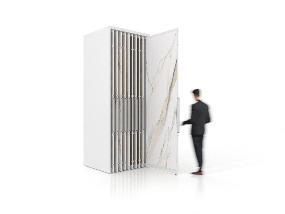Expositor corredero para azulejos de gran formato Denver 3000/20 Blanco