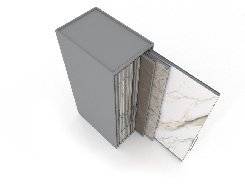Expositor corredero para azulejos de gran formato Denver 3200/20 Plata