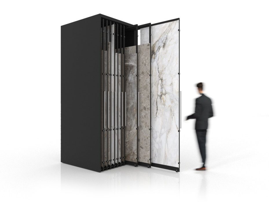 Expositor para azulejos multiformato Denver Polivalente Negro 20 frontal