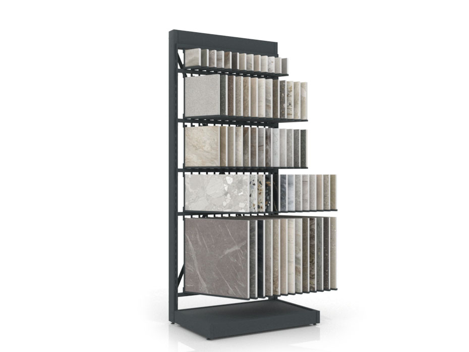 Expositor de pared para azulejos File A1 antracita lateral