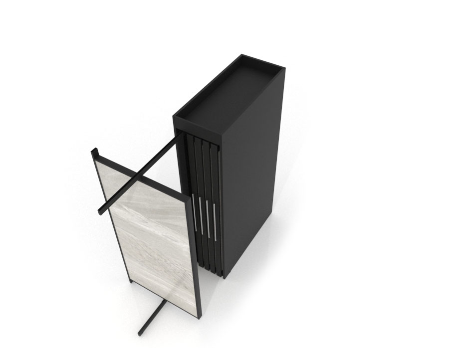 Präsentationsmöbel für fliesen Girevole XL 10 Schwarz 2400x1205_3