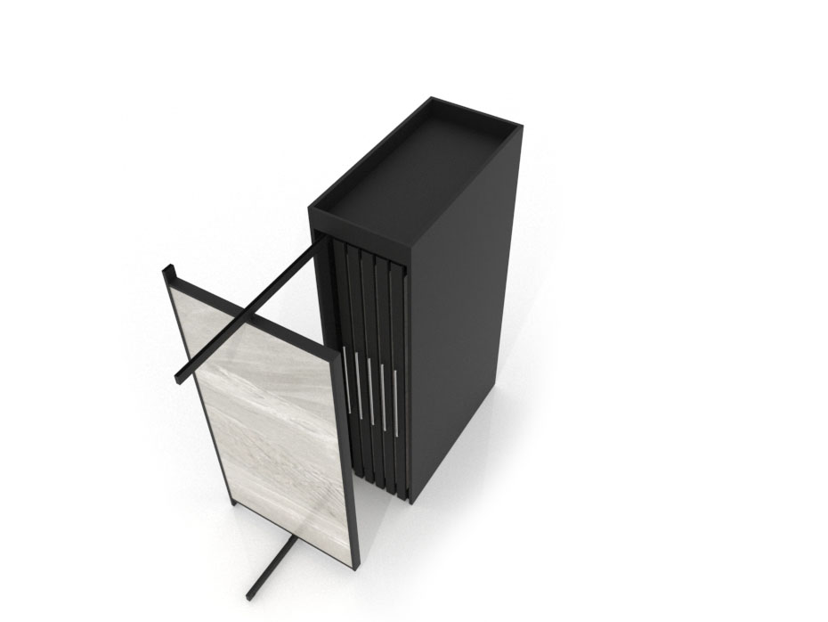 Präsentationsmöbel für fliesen Girevole XL 12 Schwarz 2400x1205_3