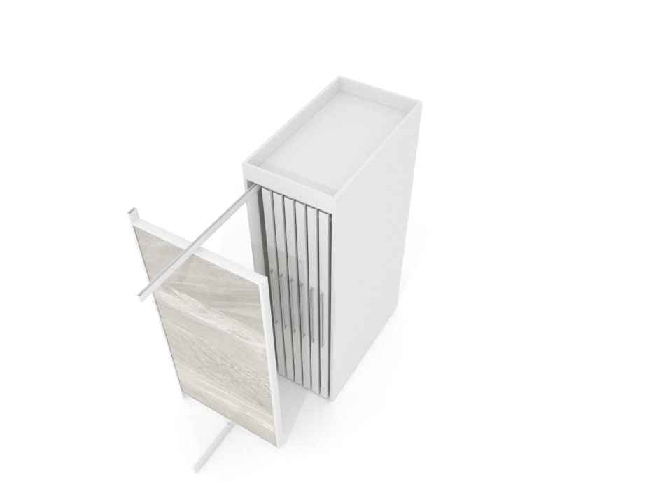 Expositor tipo corredero Girevole XL 14 2400x1205 blanco