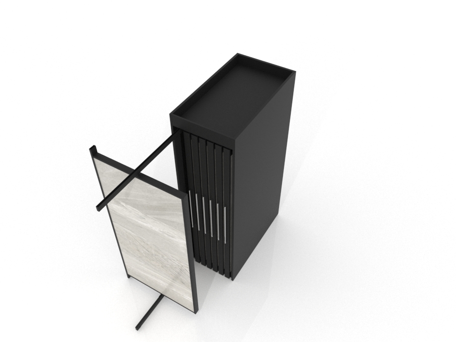 Präsentationsmöbel für fliesen Girevole XL 14 Schwarz 2400x1205_3