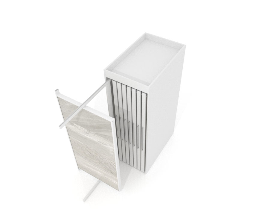 Expositor tipo corredero Girevole XL 16 2400x1205 blanco