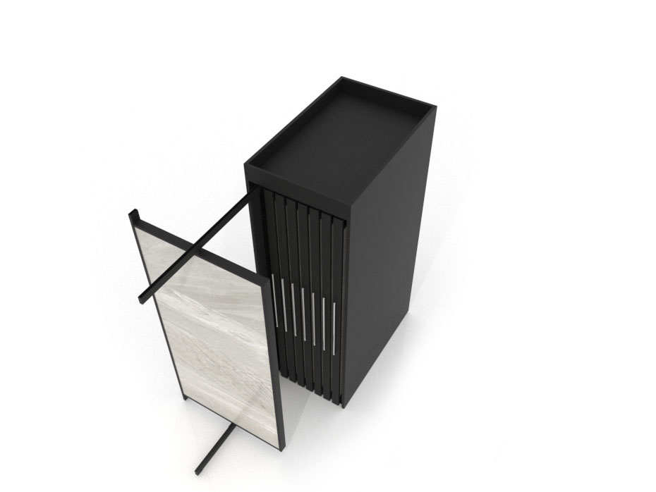 Präsentationsmöbel für fliesen Girevole XL 16 Schwarz 2400x1205_3