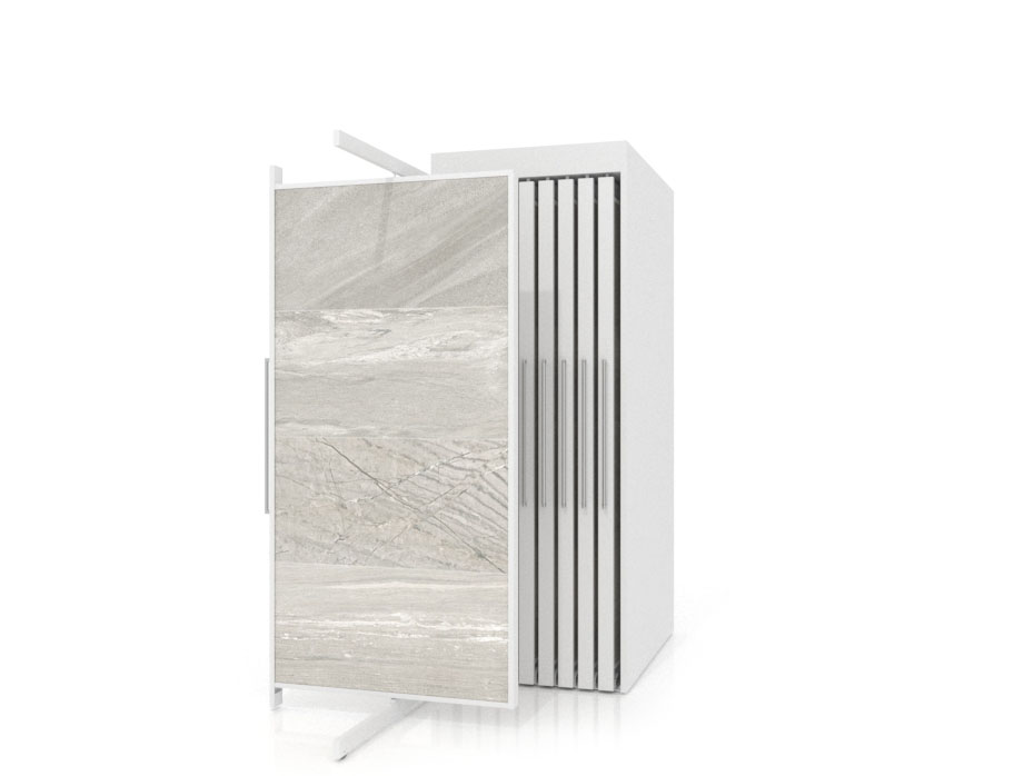 Expositor tipo corredero Girevole XL 18 2400x1205 blanco
