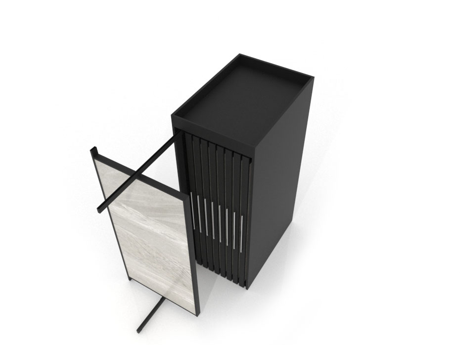 Präsentationsmöbel für fliesen Girevole XL 18 Schwarz 2400x1205_3