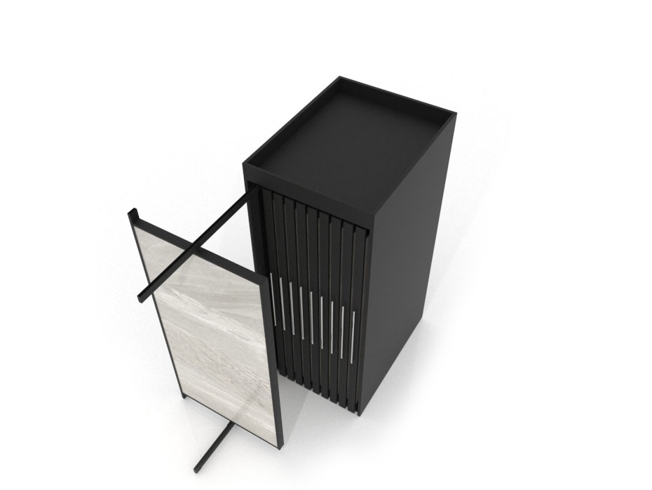 Präsentationsmöbel für fliesen Girevole XL 20 Schwarz 2400x1205_3