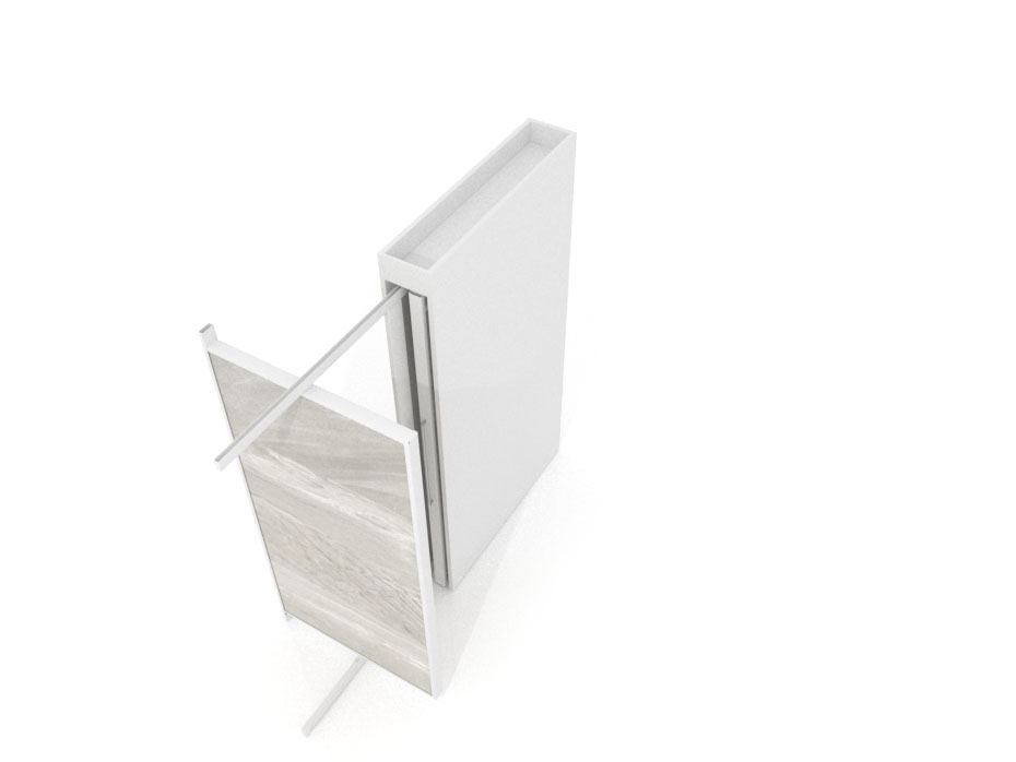 Expositor tipo corredero Girevole XL 4 2400x1205 blanco