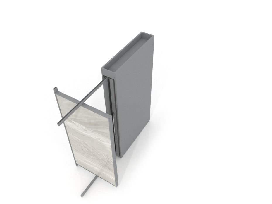 Expositor tipo corredero Girevole XL 4 2400x1205 plata