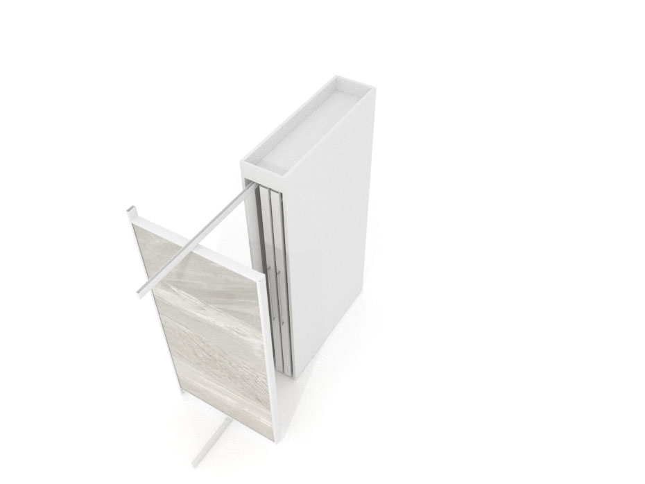 Expositor tipo corredero Girevole XL 6 2400x1200 blanco
