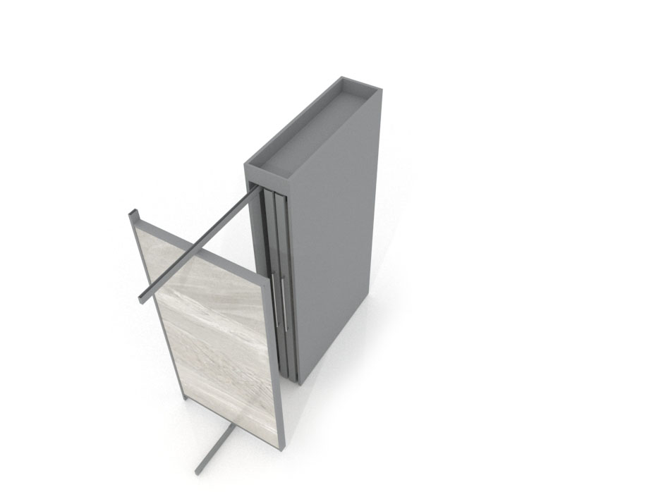 Expositor tipo corredero Girevole XL 6 2400x1205 plata